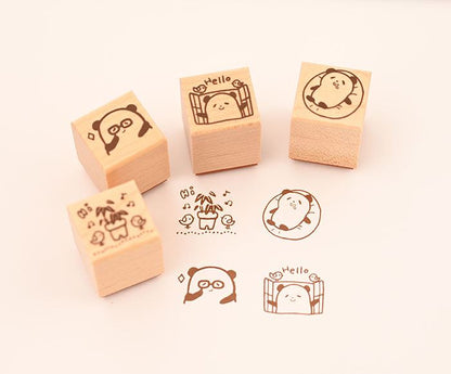 ぷちすたんぷセット4個セット　Petit Stamp -ゆるだるパンダ-  PES-06