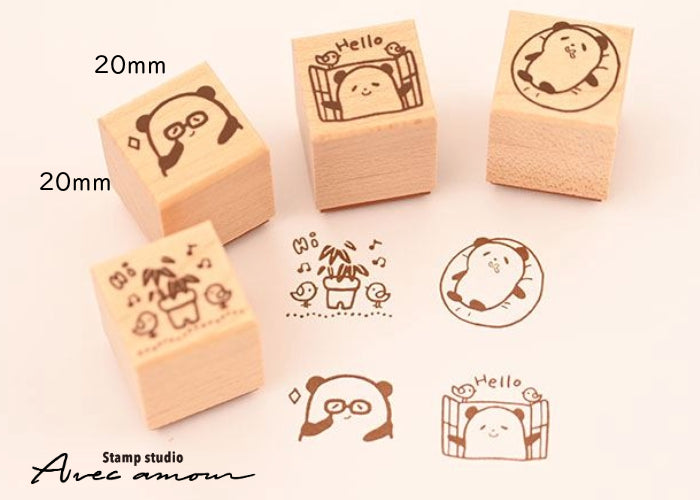 ぷちすたんぷセット4個セット　Petit Stamp -ゆるだるパンダ-  PES-06