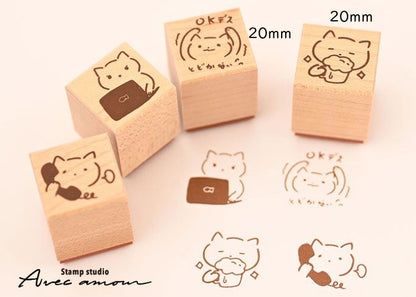 ぷちすたんぷセット4個セット　Petit Stamp -ゆるっと生きたい控えめねこさん-  PES-07